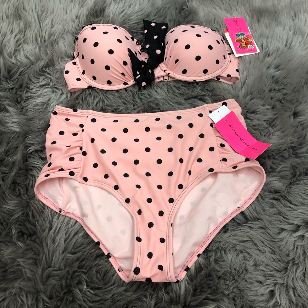 Betsey Johnson | Strapless Bikini | Polka Dot